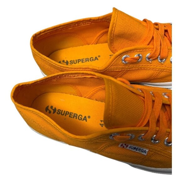 SUPERGA COTU Classic Designer Casual Summer Orange Sneakers Shoes Womens 9.5 - Picture 3 of 8
